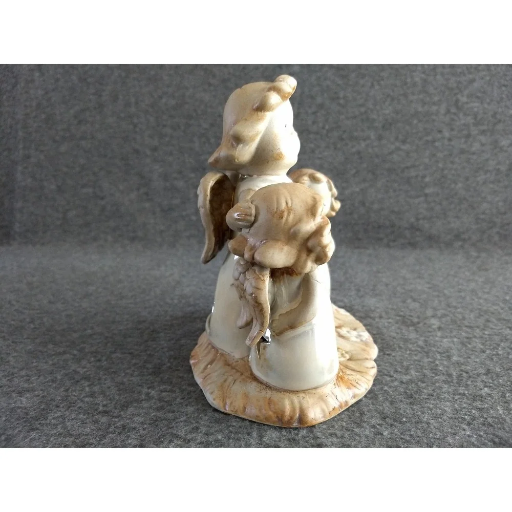 Angel Trio Ceramic Candle Holder Glazed Star‎ Luminary w/ Tealight Christmas NEW